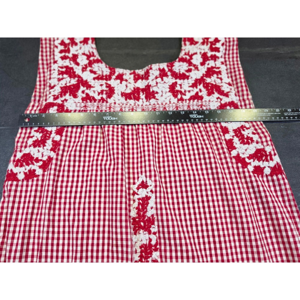 Shade & Shore Red Gingham Wrap Skirt Swim Cover Up Small 4-6 Mini Side Tie